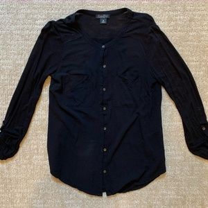 Lucky Brand Black Full Button Up